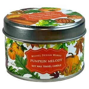 Michel Design Works Soy Wax Candle in Travel Tin Size, PUMPKIN MELODY